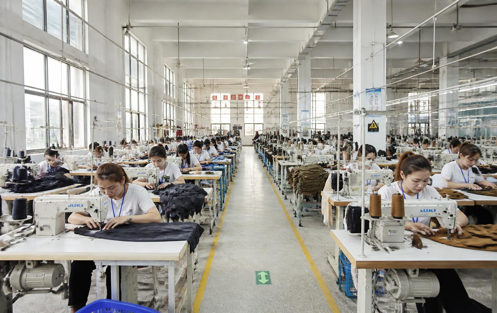 Garment factory production floor